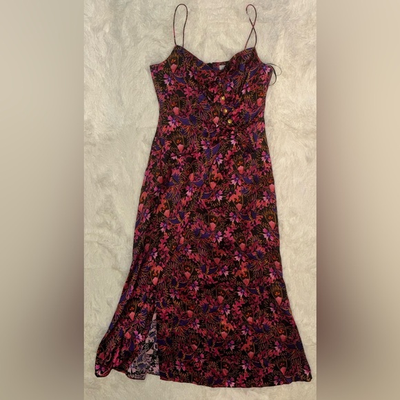 NWOT SALONI Penelope Silk Floral Midi Tank Dress sz 6 - Picture 2 of 5